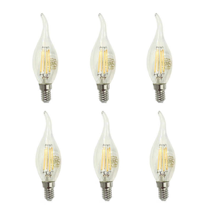 لامپ فیلامنتی رشته‌ای 6 وات مدل اشکی با پایه E14 (مجموعه 10 عددی)