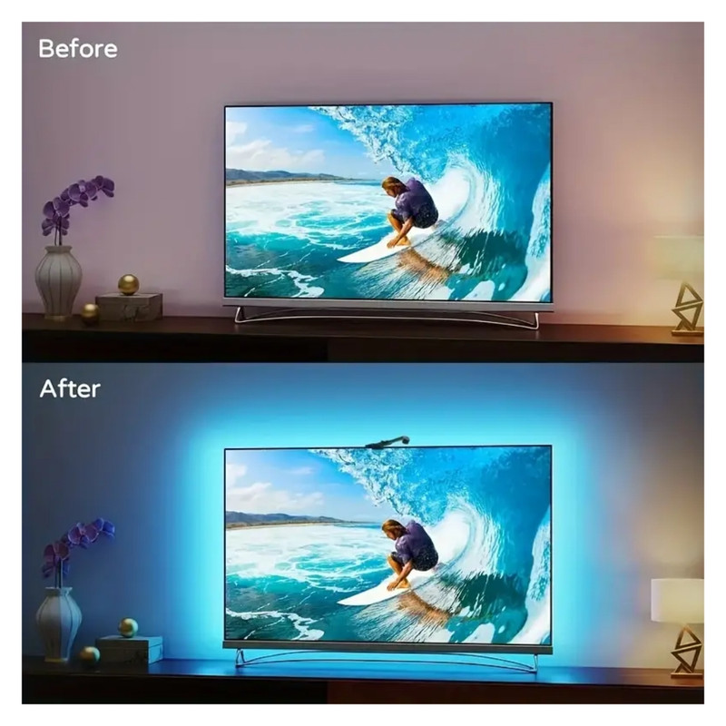 ریسه ال ای دی سنسور دار RGB طول 5 متر مدل پشت TV