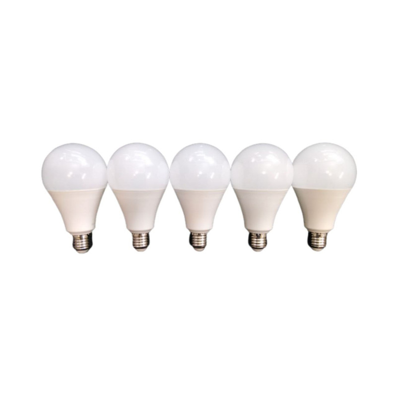 لامپ 20 وات مدل حبابی  led  پایه E27 بسته 5 عددی