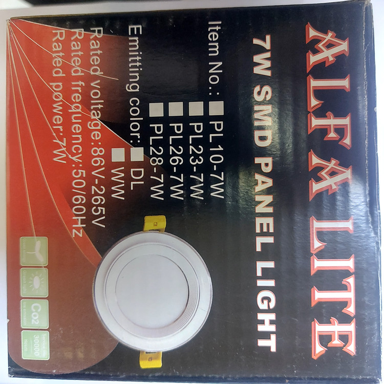 پنل هالوژن بک لایت ۷ وات ALFA مدل آلومینیومی بسته ۲۴ تایی
