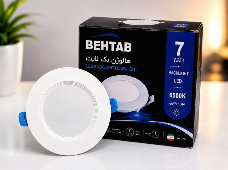 پنل هالوژن بک لایت ۷ وات مدل بهتاب توکار بسته 50 عددی