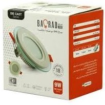 پنل 9 وات توکار گرد دور شیشه بسته ده عددی